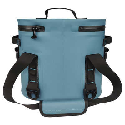 Blue Color 12 Can Cooler Bag , Soft Insulated Lunch Bag Waterproof For Picnic