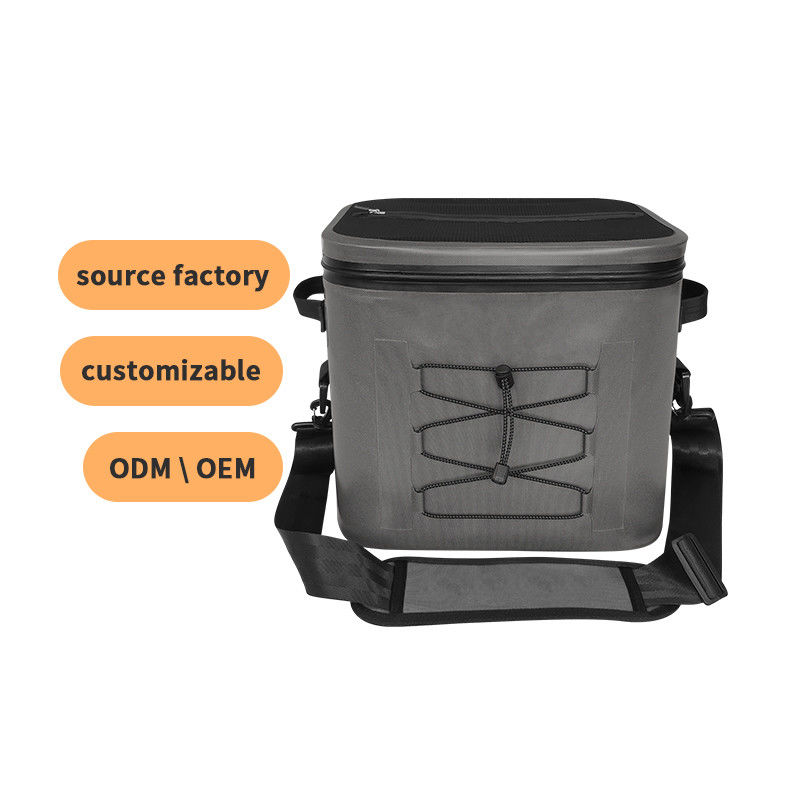 Square 24 Can Cooler Bag Dark Grey Color For Outdoor Activities OEM ODM