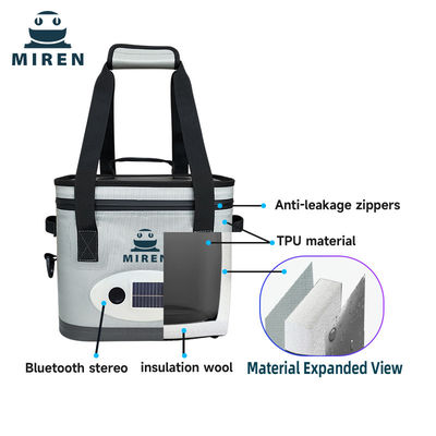 New Trend New Product! 24-Can Insulated Cooler Bag With Bluetooth Audio And Coloured Ambient Lighting